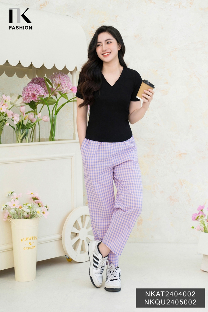 Quần Baggy Cạp Chun NK Fashion Công Sở Nữ Trẻ Trung Vải Mềm Mịn NKQU2405002