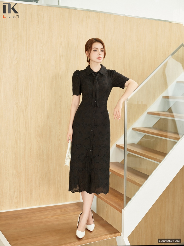 Đầm ren A thêu hoa sang chảnh, nữ tính LUDV2507003