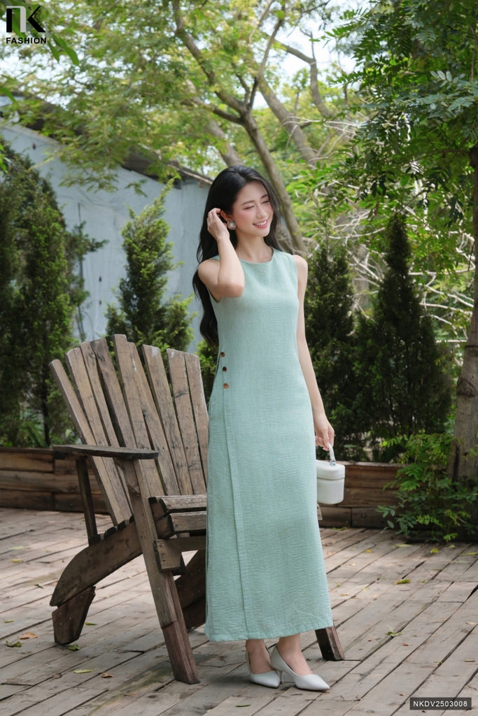 Đầm suông vạt chéo sang chảnh NKDV2503008