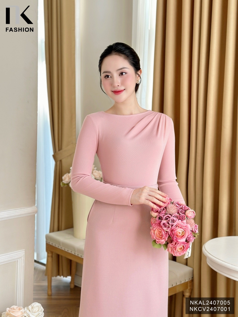 Áo len dài tay xếp vai nhẹ nhàng, xinh xắn NKAL2407005