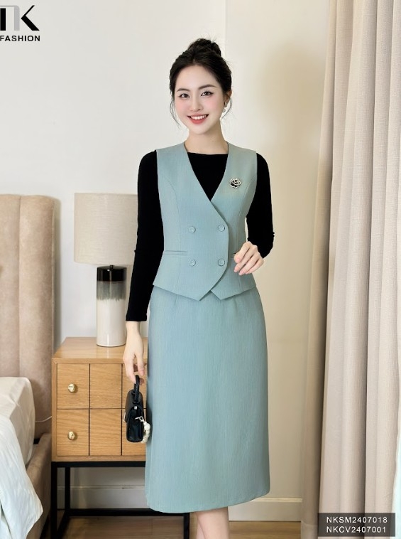 Áo ghile 7 mảnh cơi túi sang xin hợp thu NKSM2407018