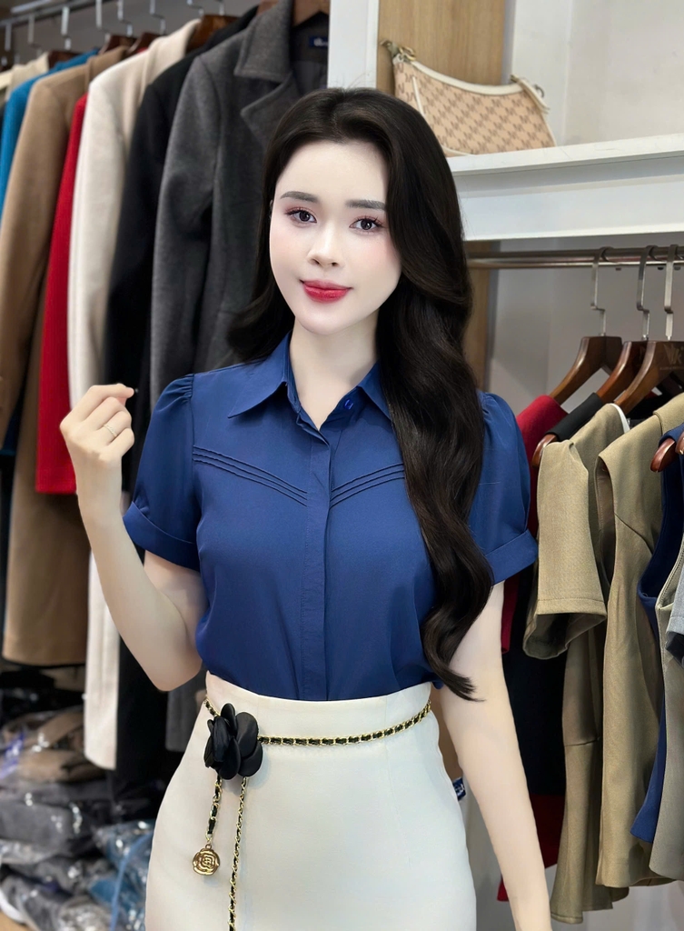 Sơ mi chéo ngực cổ đức cơ bản, dễ mặc, dễ phối đồ UKSM2501003 ( Ko kèm CV/ Quần + Phụ kiện)