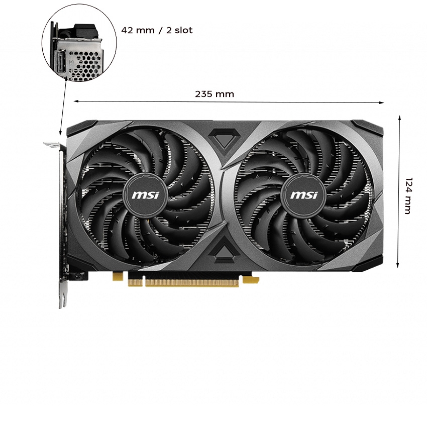 CARD MÀN HÌNH MSI RTX 3050 VENTUS 2X 8G OC