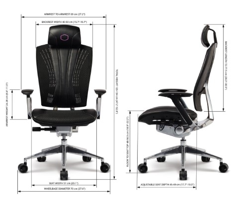 GHẾ CÔNG THÁI HỌC CoolerMaster ERGO L Chair Black