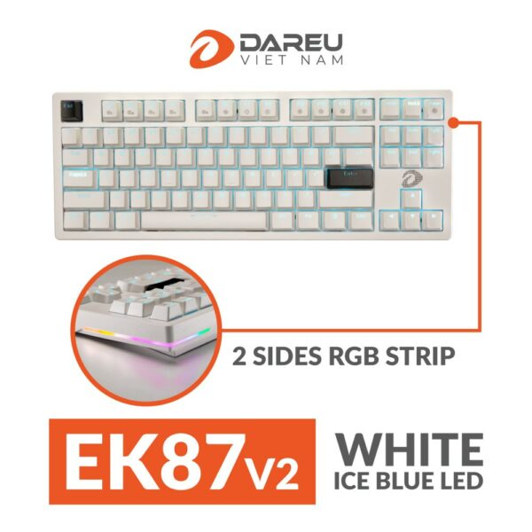 Bàn phím cơ Gaming DAREU EK87 v2 (2 sides RGB strip, Blue/ Brown/ Red D switch)