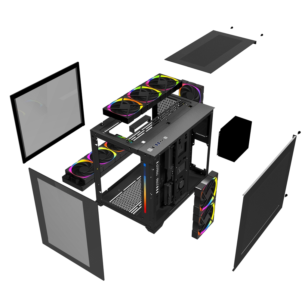 CASE 1ST PLAYER SP7 RGB (Black) không Fan