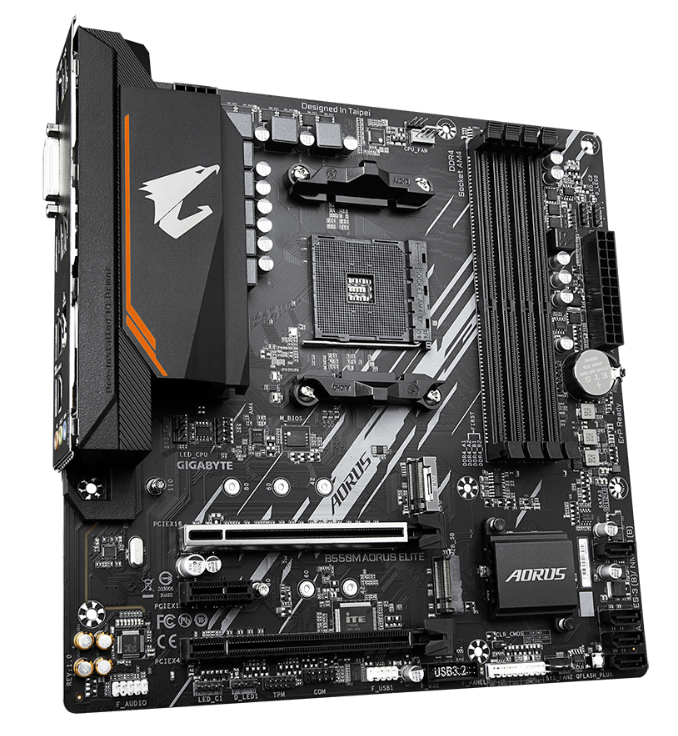 MAINBOARD GIGABYTE B550M AORUS ELITE (AMD B550, SOCKET AM4, M-ATX, 4 KHE RAM DDR4)