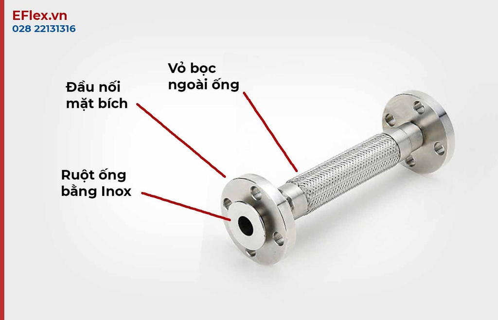 Khớp nối mềm Inox mặt bích