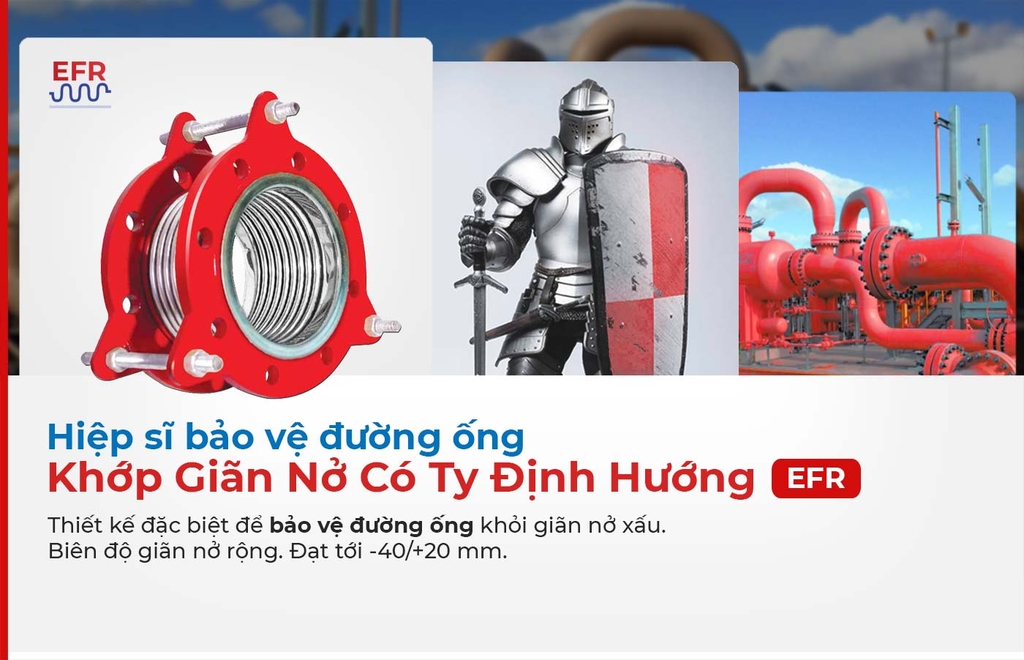 Khớp Giãn Nở Nhiệt Inox Có Ty Định Hướng EFR