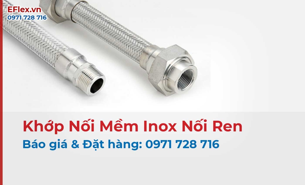 Khớp Nối Mềm Inox Nối Ren