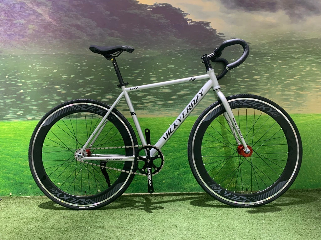 Xe đạp Fixed Gear Vicky Crazy V8 - Bạc