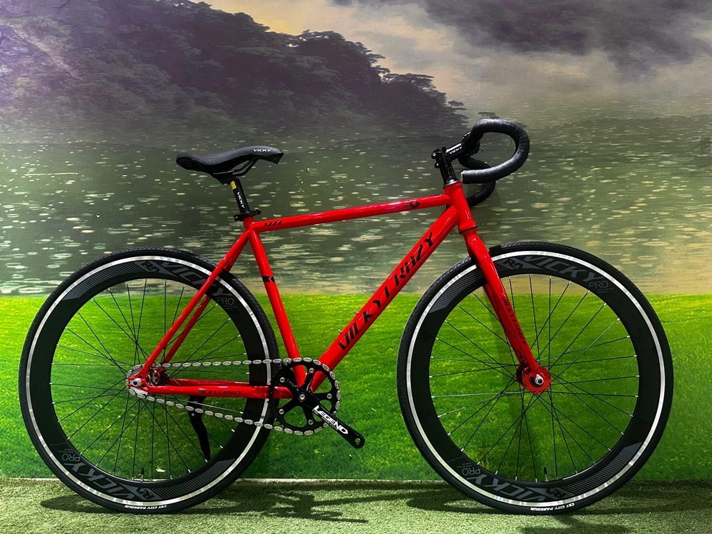 Xe đạp Fixed Gear Vicky Crazy V8 - Đỏ