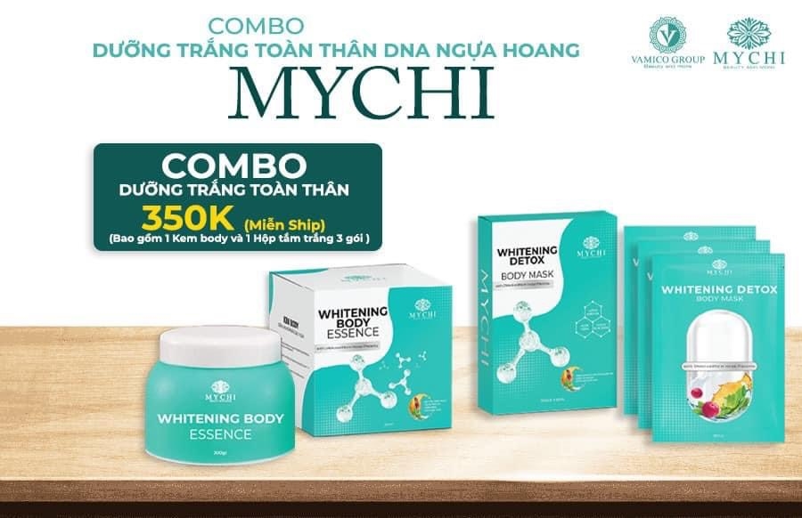 COMBO DƯỠNG TRẮNG DA MYCHI - WHITENING BODY ESSENCE- WHITENING DETOX BODY MASK