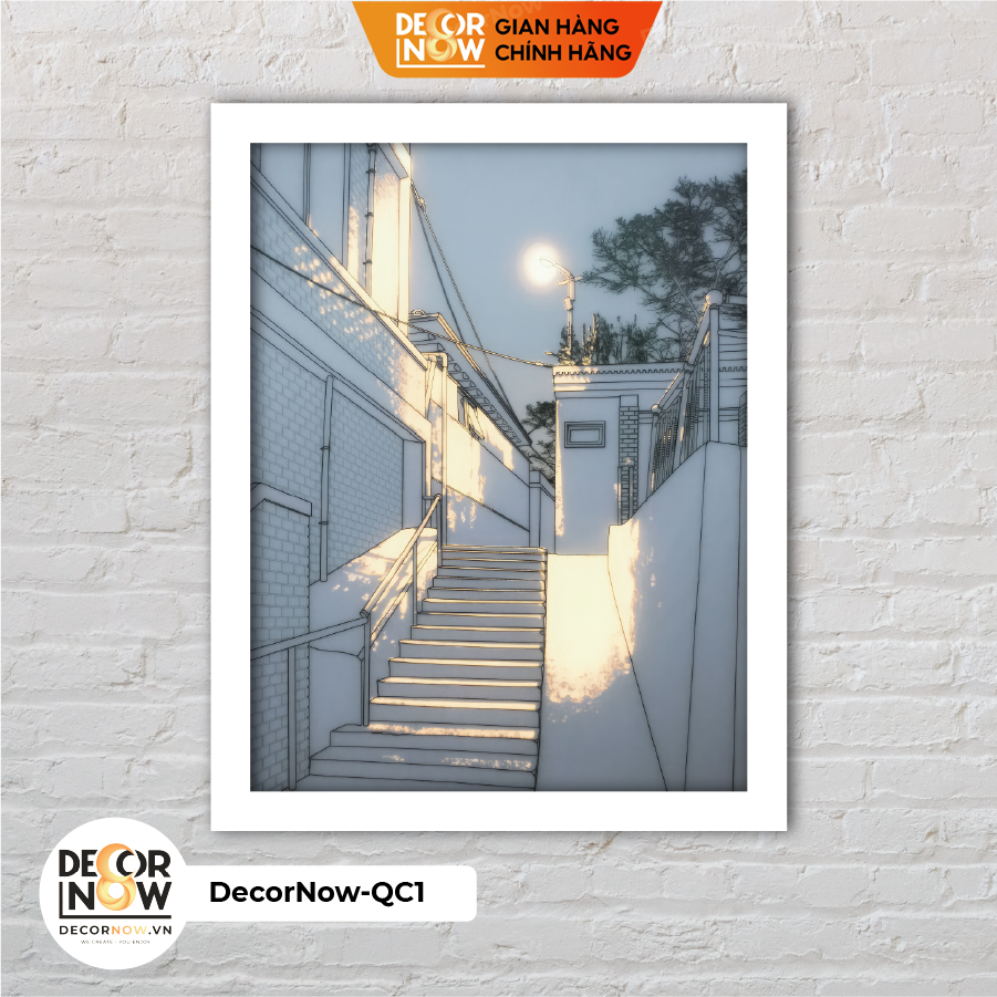 Tranh Bật Đèn, Tranh Quang Chiếu Góc Phố Nhỏ Itaewon DECORNOW DCN-QC1