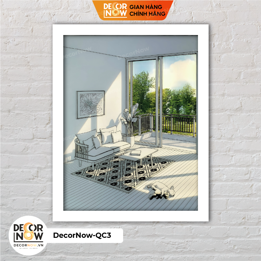 Tranh Bật Đèn, Tranh Quang Chiếu Chó Ôm Gấu Bông DECORNOW DCN-QC3