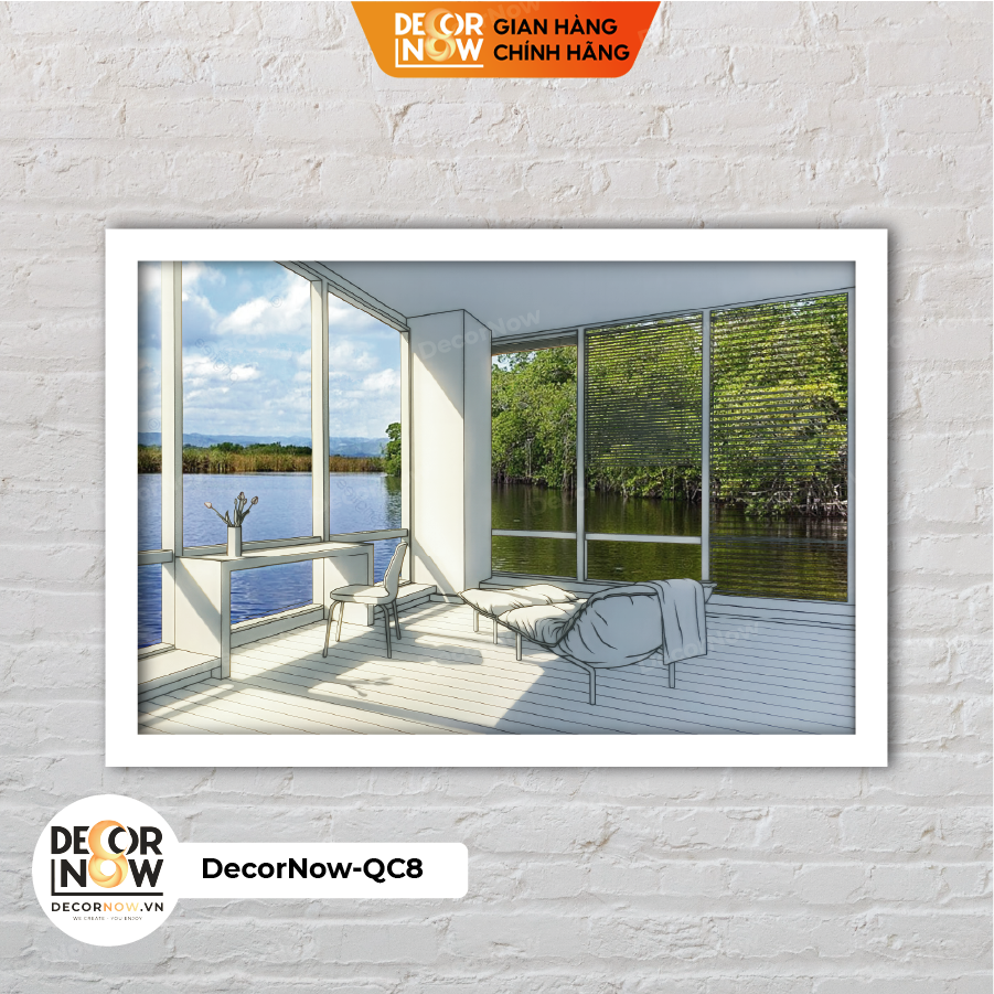 Đèn Ngủ Để Bàn Tranh Quang Chiếu, Phòng Làm Việc View Hồ DECORNOW DCN-QC8