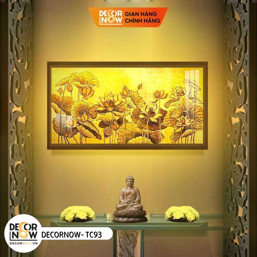 Tranh Trúc Chỉ Ngang In Hoa Sen DECORNOW DCN-TC90