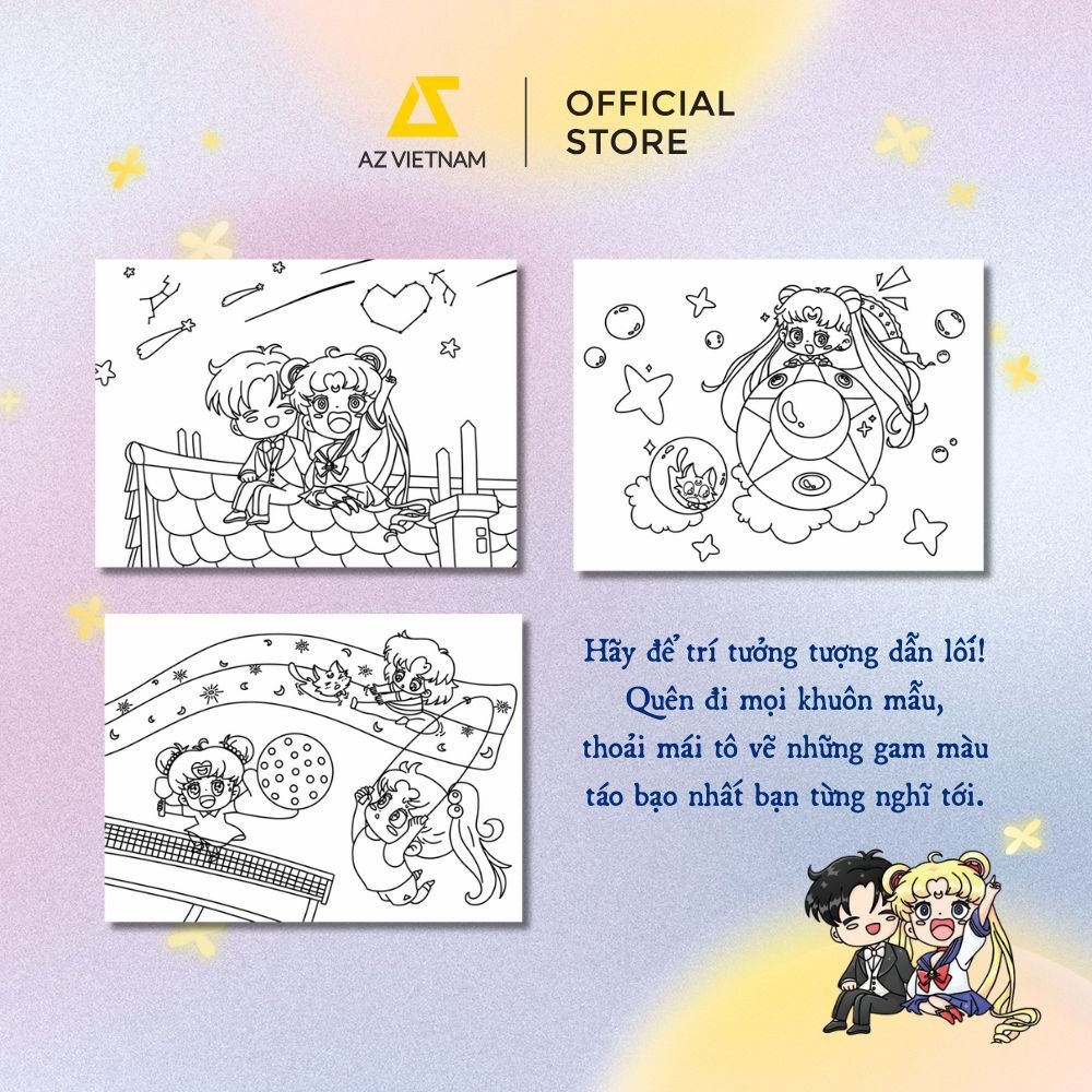 Sách - Sổ Tô Màu Chibi: Thủy Thủ Mặt Trăng Và Biệt Đội Ngân Hà