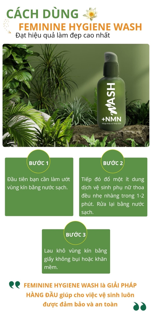 Dung dịch vệ sinh phụ nữ và nam giới Feminine Hyginene Wash tinh chất +NMN Phan An Garden Vũ Trụ Khỏe Đẹp