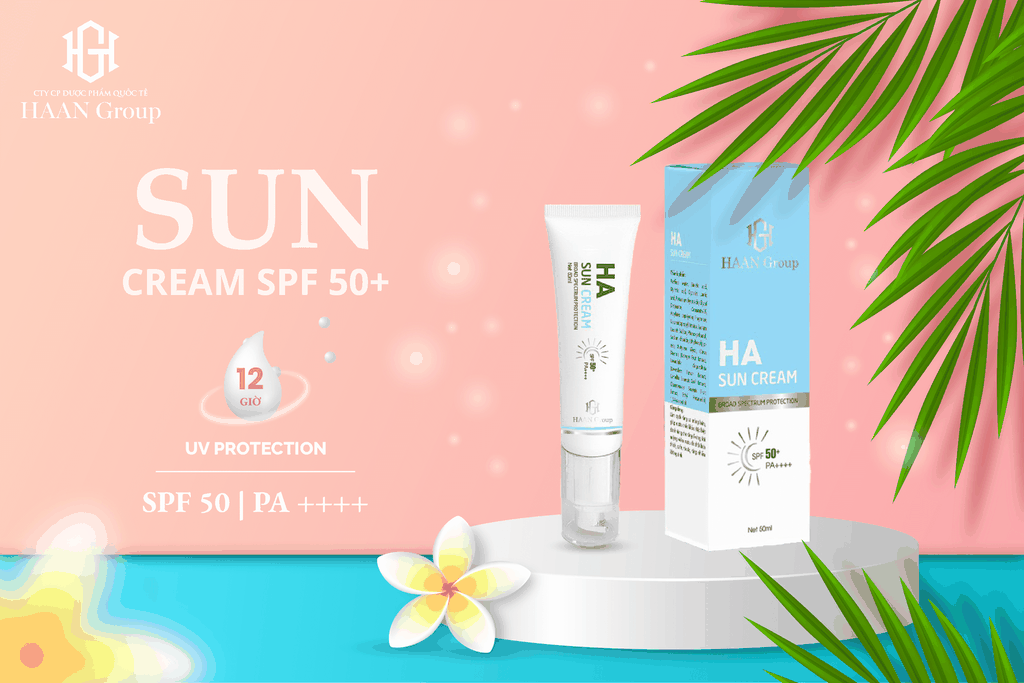 HA Sun Cream Kem chống nắng nâng tone quang phổ rộng SPF 50+ PA+++  Vũ Trụ Khỏe Đẹp