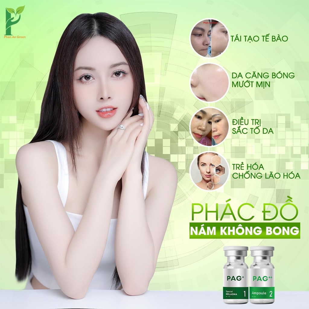 Hộp 10 lọ PAG++ (PAG2) Ampoule tinh chất nuôi da chuyên biệt Phan An Green Nine's Beauty Vũ trụ khỏe đẹp