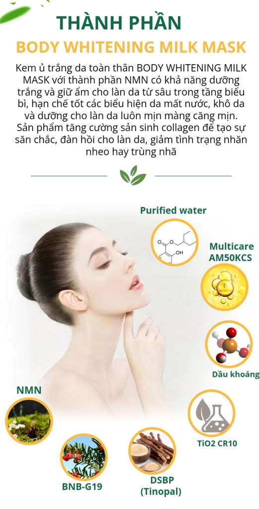 Kem ủ trắng da body tinh chất NMN – Phan An Garden Vũ Trụ Khỏe Đẹp