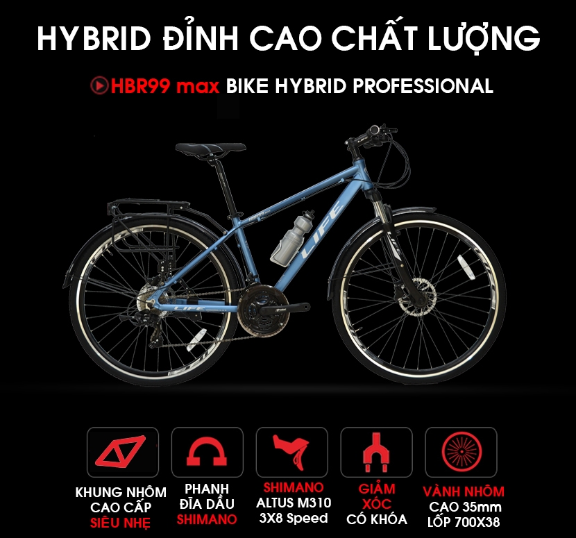 xe đạp thể thao L99 Max 2, HBR99, xedap5s, bike2school, xe đạp thể thao, xe đạp đường phố