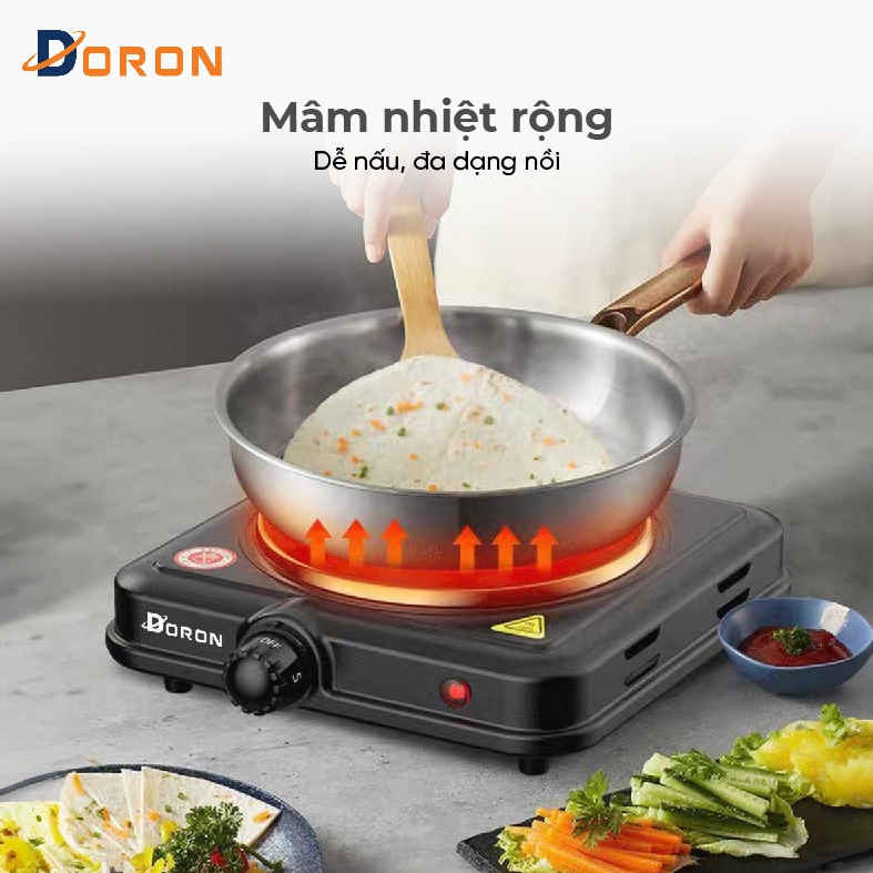 Bếp điện đơn DORON 5109 1500W chống nhiệt, an toàn cho mọi gia đình