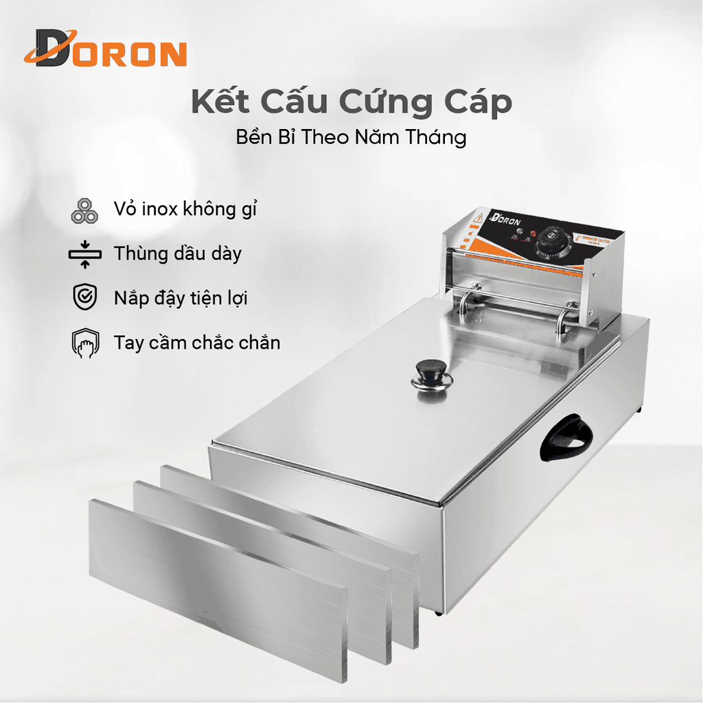 Bếp chiên nhúng điện 12L đơn DORON 3000W nhiệt độ cao, sôi cực nhanh