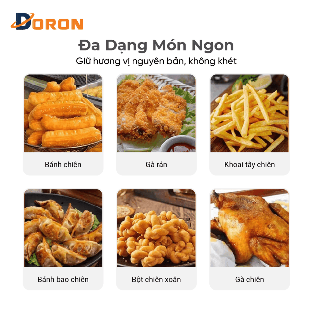 Bếp chiên nhúng điện 6L đơn DORON 2500W nhiệt độ cao, sôi cực nhanh