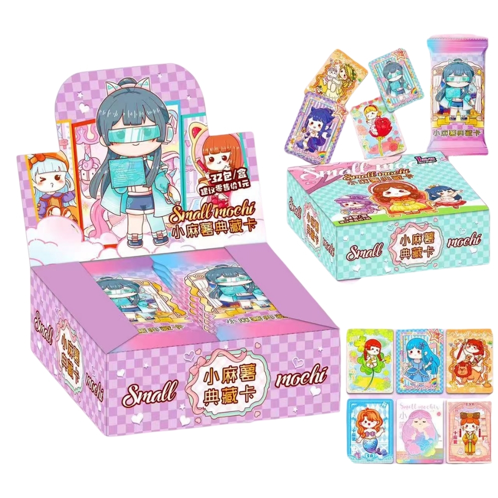Pack anime thẻ Small mochi ( 32 Pack 1 hộp - 1 Pack có 5 thẻ ) - dài 14 - cao 13cm - Hộp màu - K31-T3-S4