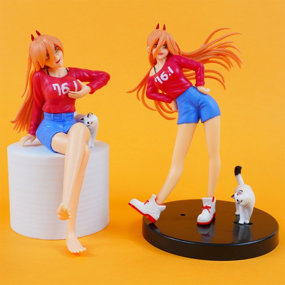 Mô Hình Chainsaw Man Power + mèo đi kèm siêu đẹp - cao 18cm nặng 120g - Figure Chainsaw Man - Có hộp màu - K60-T3-S1