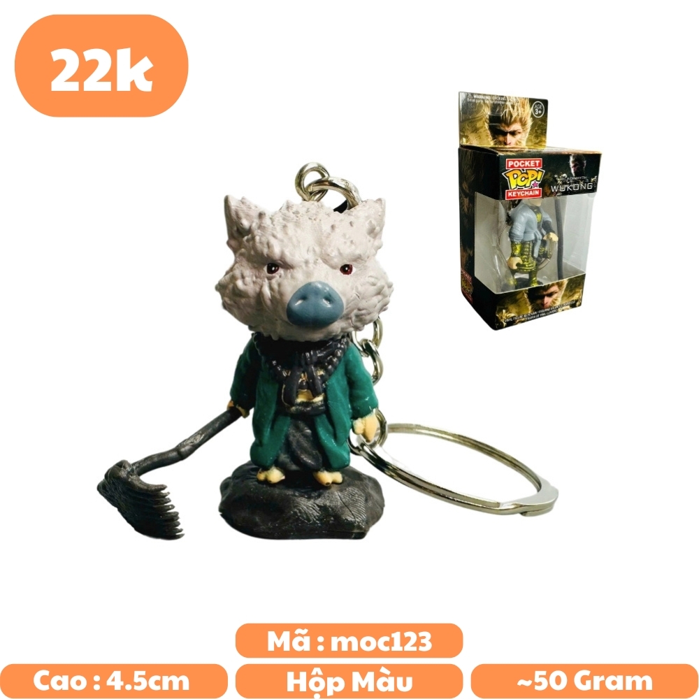 móc khóa chư bát giới - Dây móc dài : 6cm - Mô Hình Cao : 4.5cm - Nặng : 50gram  - K77-T2-S9