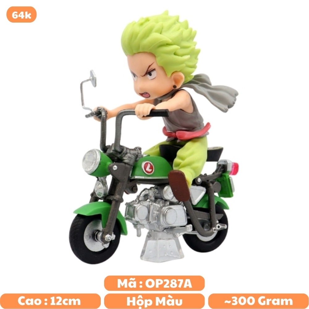 Mô Hình One piece Zoro lái xe máy cao 12cm nặng 300g , Figure Onepiece - Hộp Màu -  K27-T2-S12