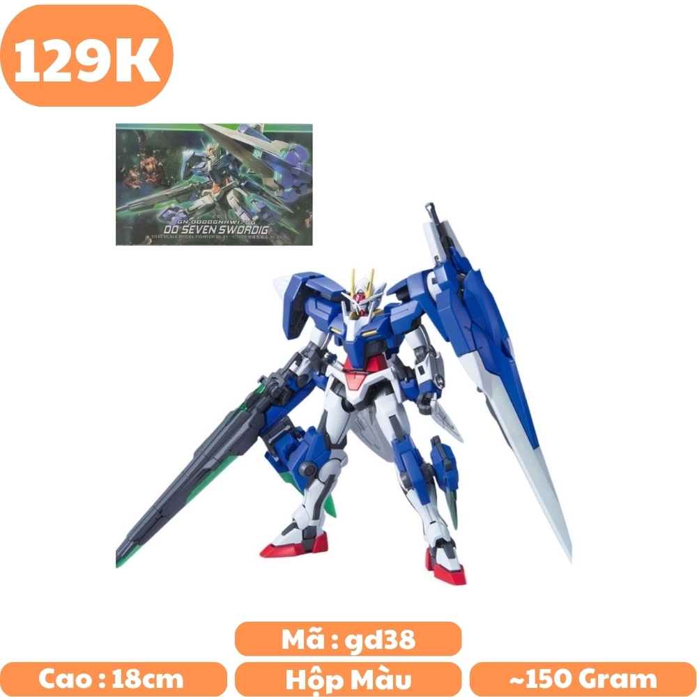 Mô hình GundamXG Gundam 00 Seven SWORDIG - Cao 18cm - nặng 150gram - Có BOX : box màu - SKU : 00-61- Figure Gundam - Có hộp màu - K30-T4-S10