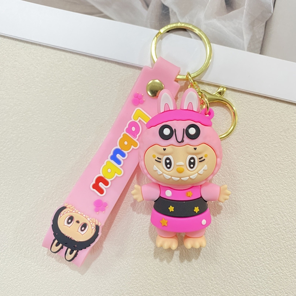 Móc Khóa labubu hồng - Dây móc dài : 10cm - Mô Hình Cao : 6cm - Nặng : 50gram - No Box : bọc túi OPP K76-T2-S6