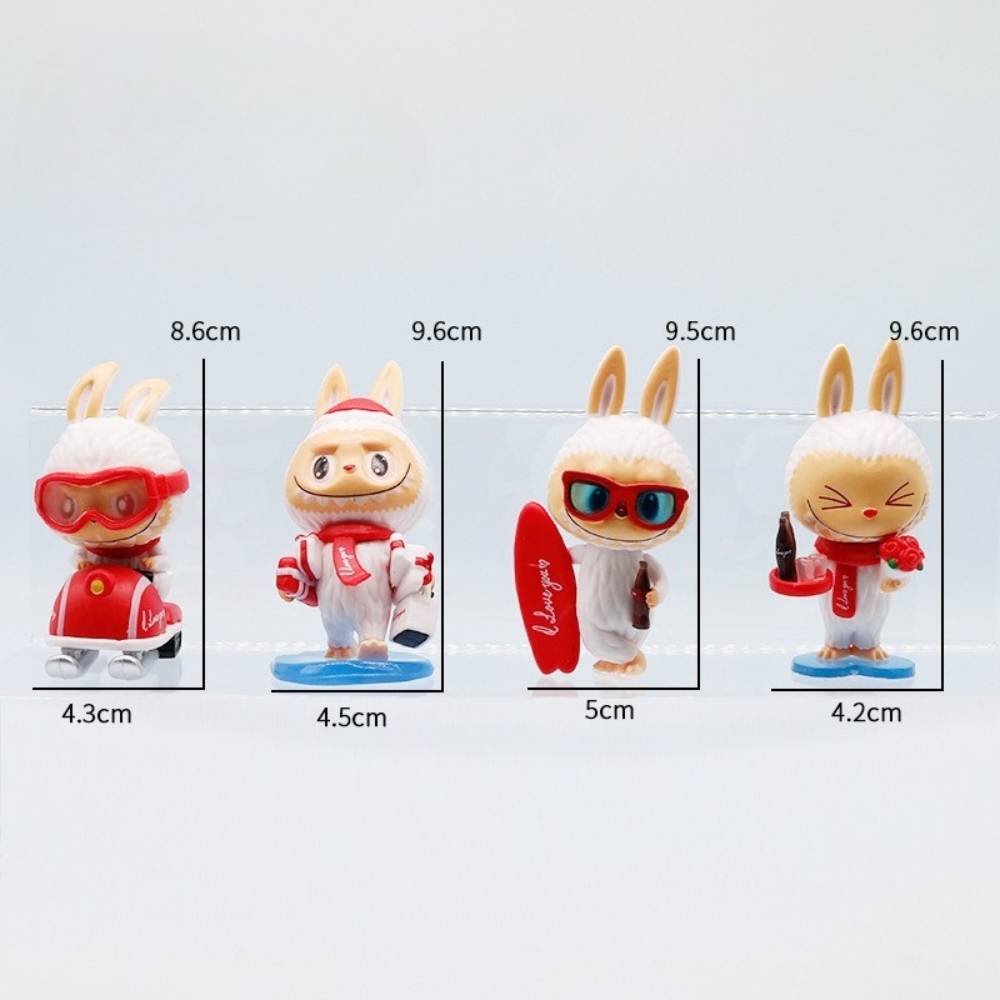 Hàng Cao Cấp - Mô hình labubu bộ 4 labubu blind box - cao 9cm - Nặng 300gram - Bọc Túi - Hộp Màu - HM112 K24-T1-S9