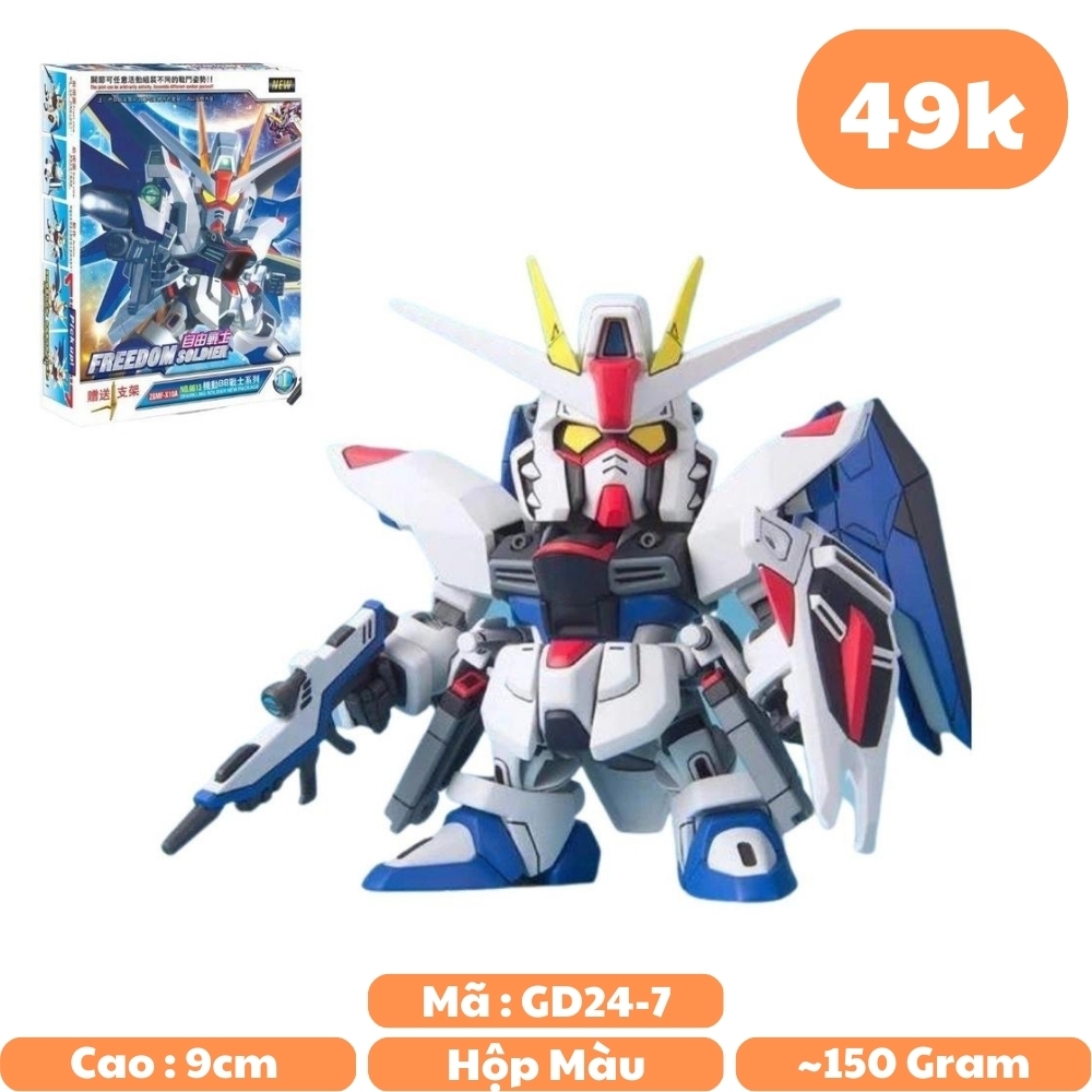 Mô hình GundamSD Gundam FREEDOM 2 - Cao 9cm - nặng 100gram SKU : 6613-1- Figure Gundam - Có hộp màu -K24-T4-S2
