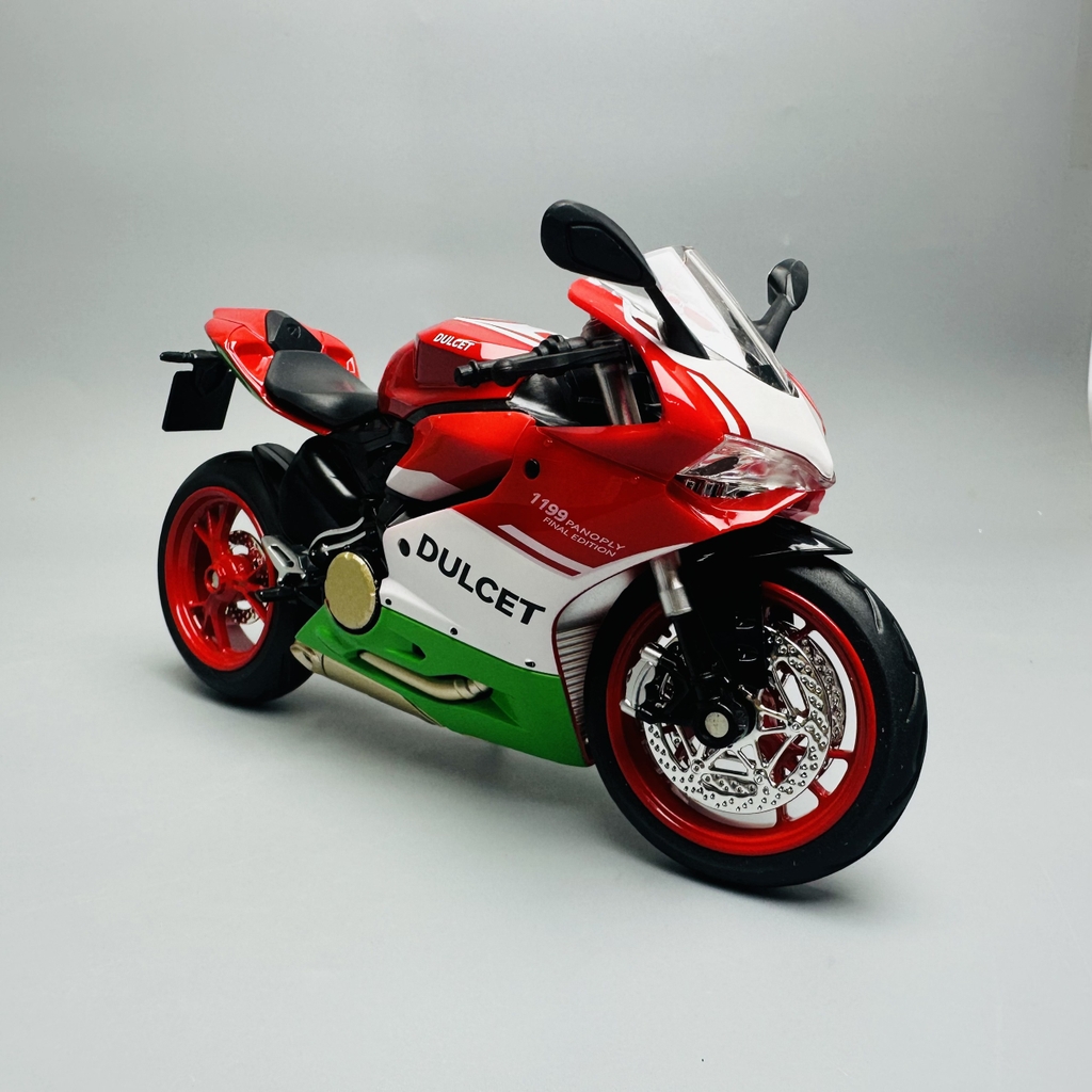 Mô Hình Xe máy ducati Đỏ Xanh 1:12 Hợp kim - Có tiếng - đèn pha sáng - Dài 17cm - rộng 7cm - cao 9cm - nặng ~ 700gram - FULL BOX : box màu SKU : oto215 - K66-T5-S10