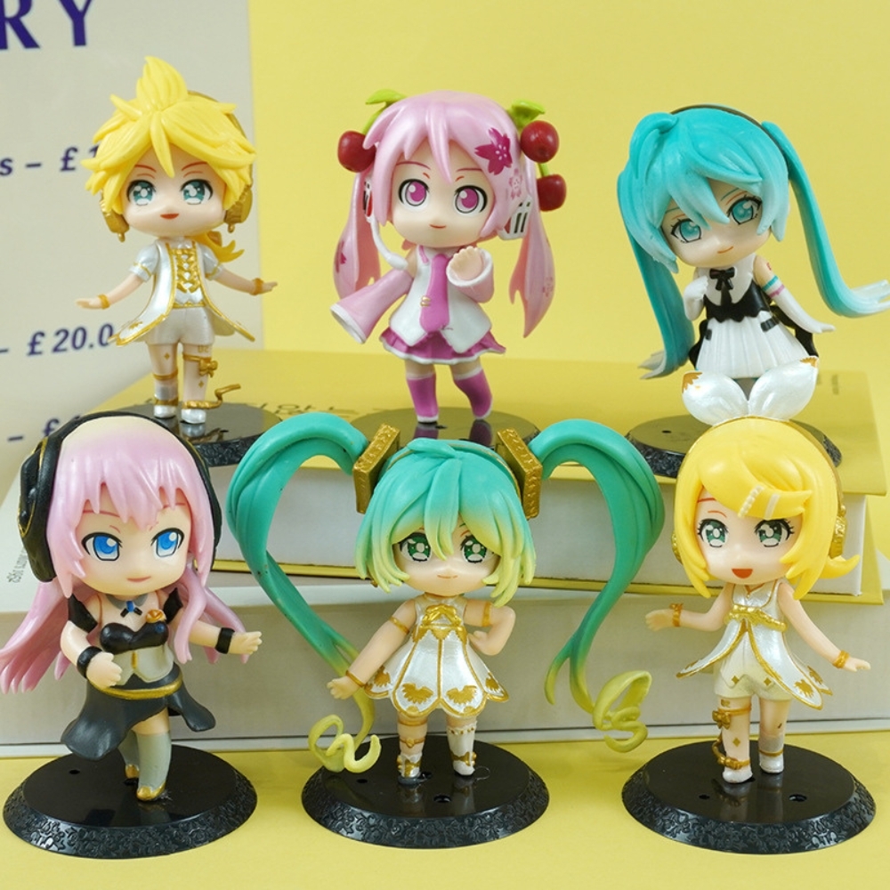 Mô Hình Hatsune Miku bộ 6 mô hình miku Bản C - Cao 9cm - nặng 300gram - Figure Miku - Bọc Túi - box màu - K32-T2-S2