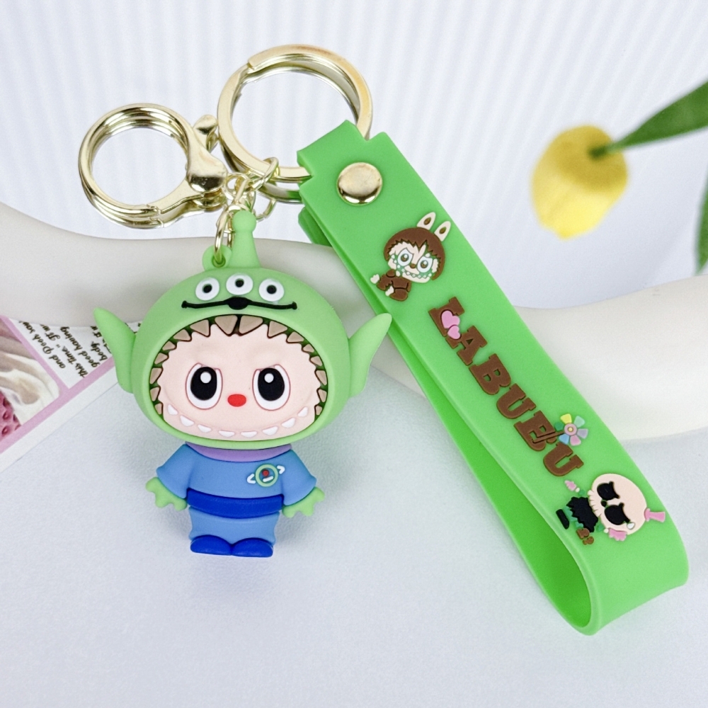 Móc Khóa labubu cosplay alien xanh lá - Dây móc dài : 10cm - Mô Hình Cao : 6cm - Nặng : 50gram - No Box : bọc túi OPP K76-T5-S5