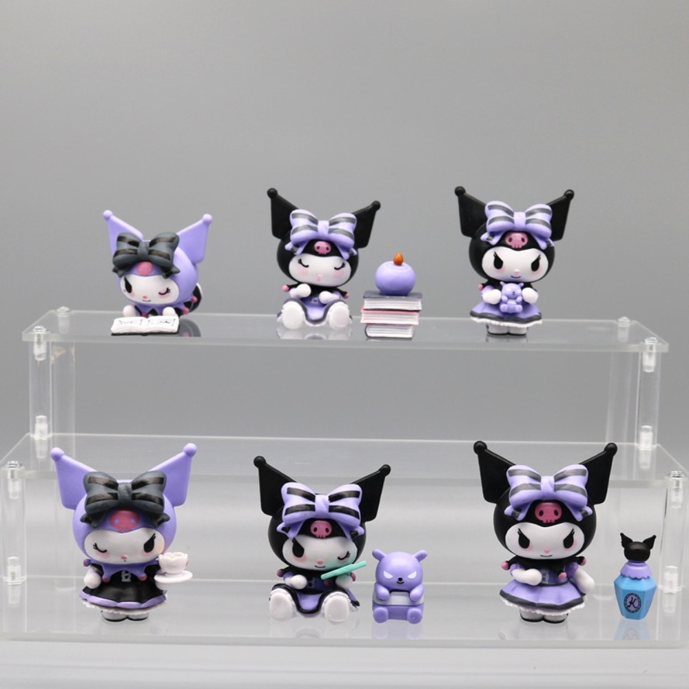 Mô Hình Kuromi bộ 6 hộp kuromi bản B - Cao 6-7cm - Nặng 500gram - Bọc Túi Opp - Hộp Màu - K33-T1-S6