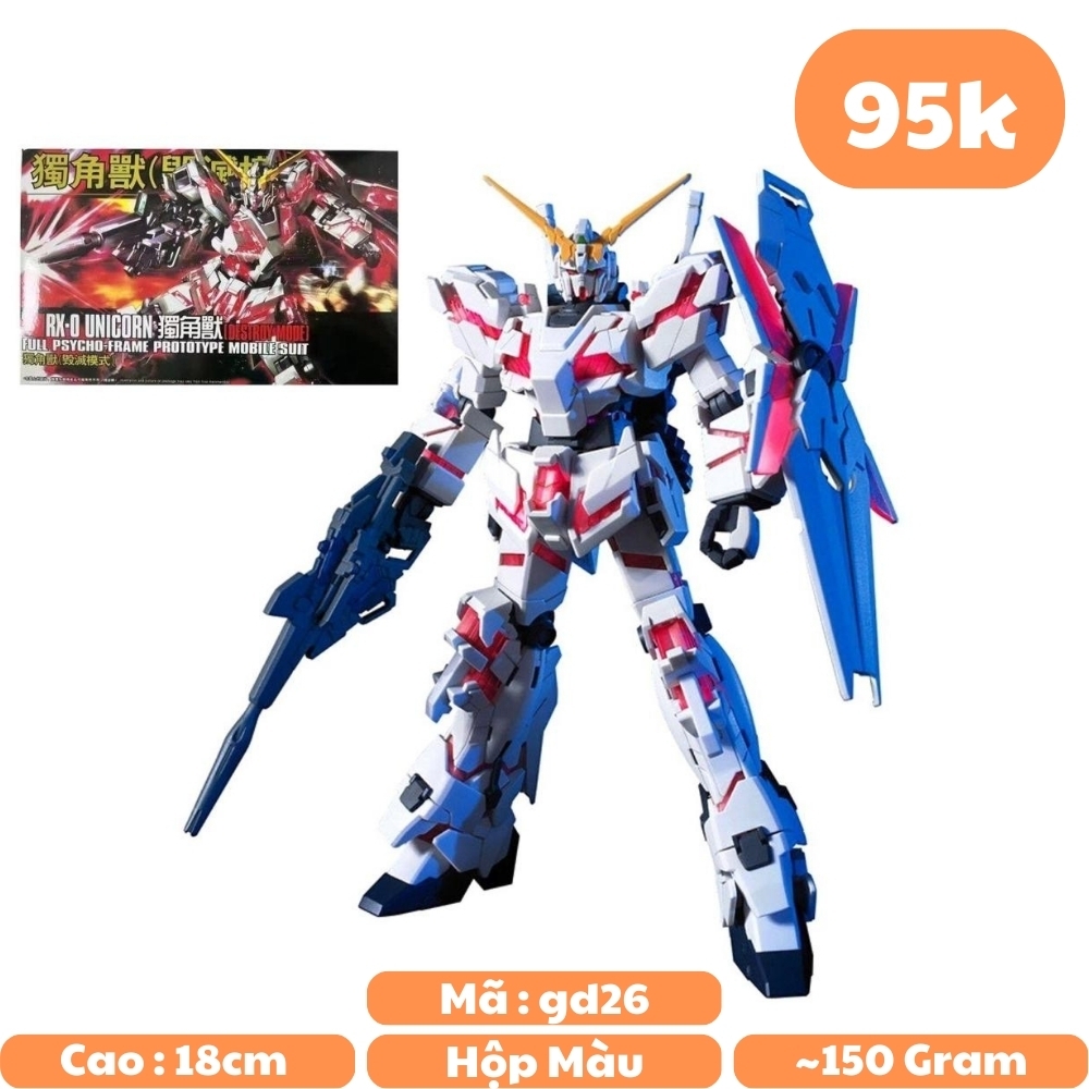 Mô hình GundamXG Gundam RX-0 UNICRON - Cao 18cm - nặng 150gram SKU : XD100- Figure Gundam - Có hộp màu - K26-T4-S8