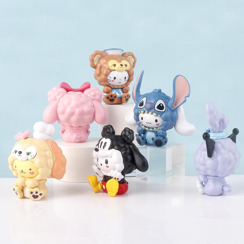 Mô hình kuromi bộ 6 kuromi cosplay blind box - cao 9.5cm - Nặng 500gram - Bọc Túi - Hộp Màu K24-T2-S11