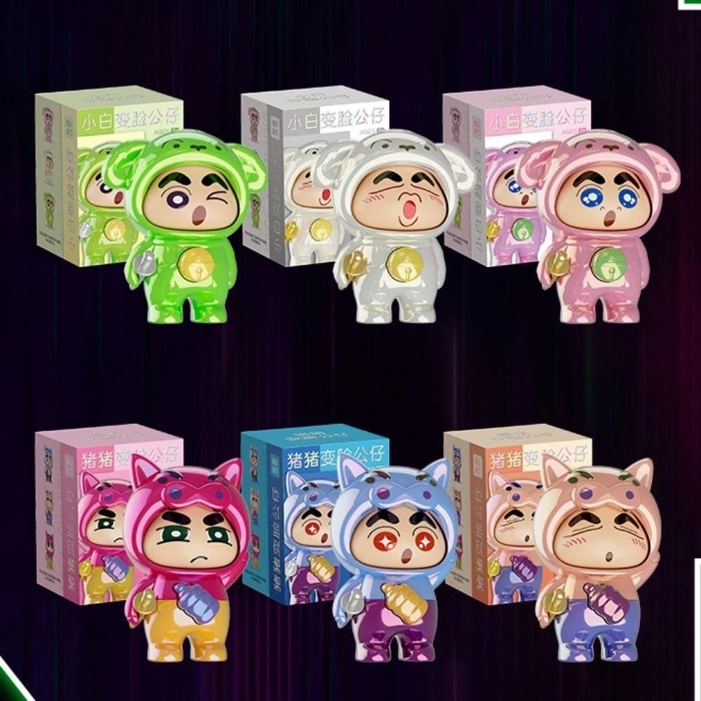 Móc Khoá mô hình shin đầu lợn màu hồng bóng - cao : 9cm - figure shin - Hộp Màu - K78-T4-S11