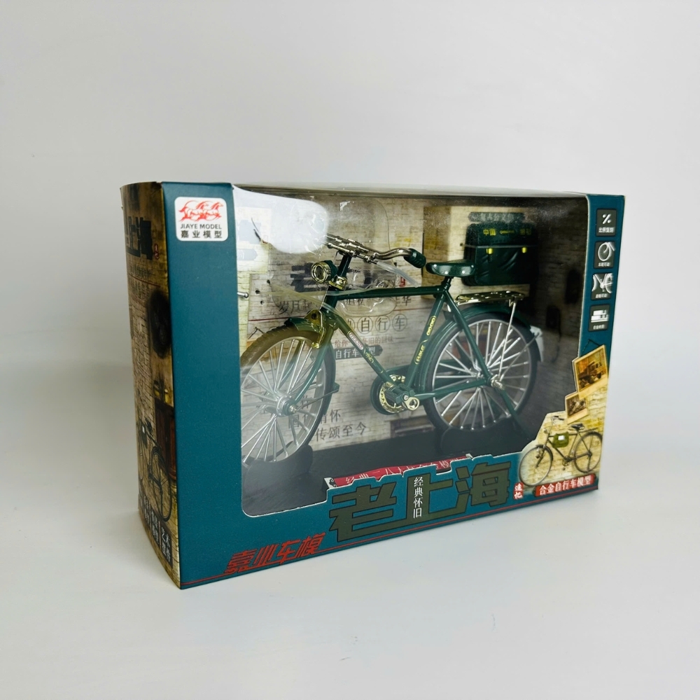 Mô Hình xe đạp xanh thống nhất 1:10 Hợp kim - Phụ kiện : bơm - Dài 17.5cm - rộng 6cm - cao 11cm - nặng ~ 500gram - FULL BOX : box màu SKU : oto313 - K64-T4-S2