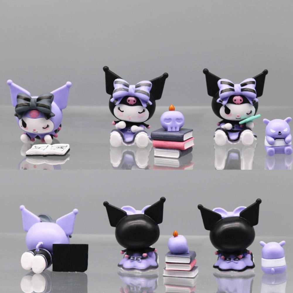 Mô Hình Kuromi bộ 6 hộp kuromi bản B - Cao 6-7cm - Nặng 500gram - Bọc Túi Opp - Hộp Màu - K33-T1-S6
