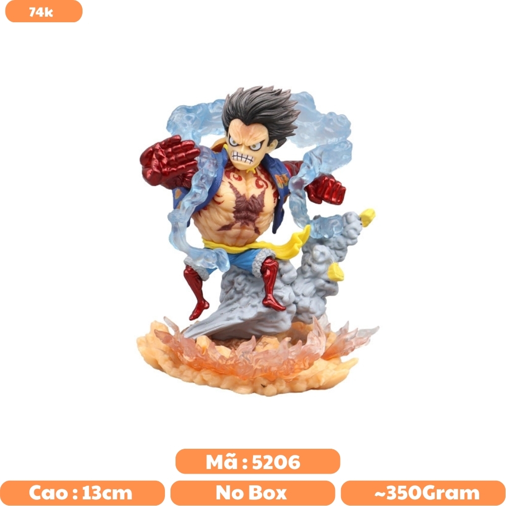 Mô Hình One Piece Luffy gear 4 trạng thái chiến đấu - Cao 13cm - Nặng 350 gram - No box -
