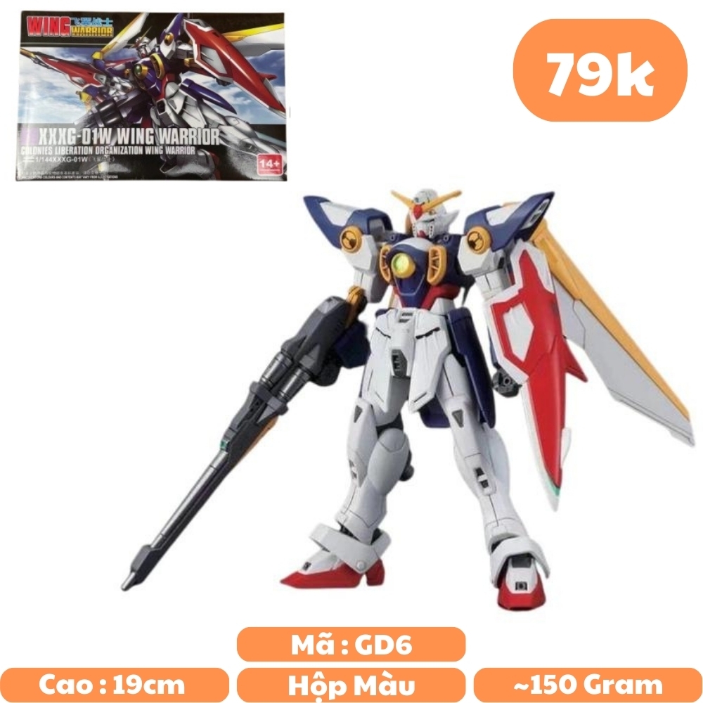 Mô hình Gundam XXX - D1 WING WARRIOR 1/144XXXG-01W Mã FY01 + cao 19cm - nặng 180gram - Figure Gundam - Có hộp màu - K29-T4-S12