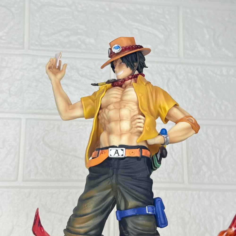 Mô Hình OnePiece Ace dáng đứng + bán thân - cao 26.5cm - nặng 422gram - Figure One Piece - Hộp Màu - K18-T3-S10